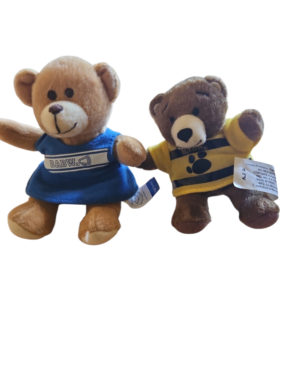 Build A Bear Bearamy Mini Plush Lot 2 BABW Teddy Bears Vintage Stuffed Toy